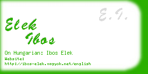 elek ibos business card